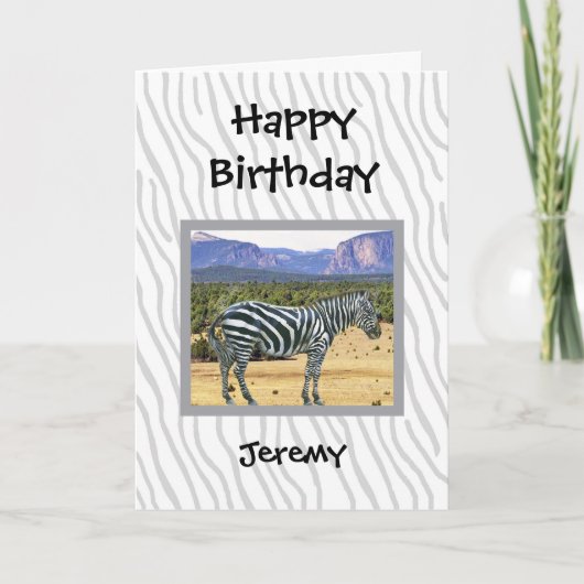 Zebra photo birthday card for a child カード (正面)