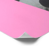 Zebra & Pinkポスターカスタマイズに名前を追加 ポスター (角)