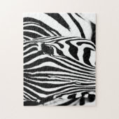 Zebra portrait black and white photo ジグソーパズル (縦)