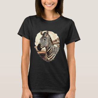 Zebra Portrait Safari Artwork Wildlife Animal Prin Tシャツ
