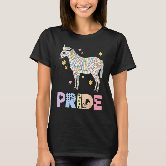 Zebra Pride Rainbow Animal LGBTQIA Men Women Girls Tシャツ (正面)