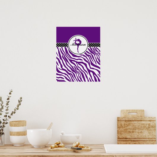Zebra Print体操（紫） ポスター (キッチン)