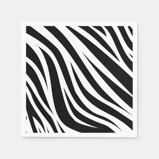 Zebra Print誕生日パーティキッズ スタンダードカクテルナプキン (正面)