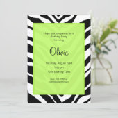 Zebra Print誕生日パーティーの招待 招待状 (スタンド正面)