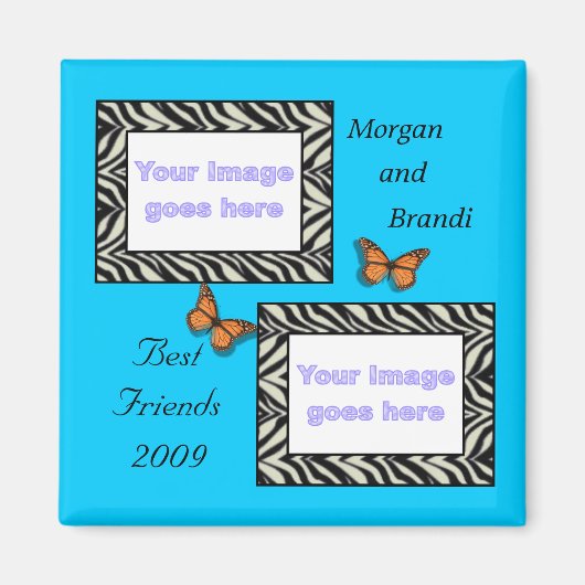 Zebra Print 最高の Friendsフォトマグネット マグネット (正面)