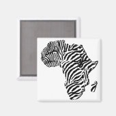 Zebra Print African Safari Africaの地図 マグネット (正面/裏面)