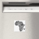 Zebra Print African Safari Africaの地図 マグネット (インサイチュ (食洗機))