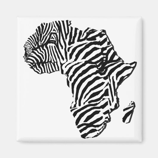 Zebra Print African Safari Africaの地図 マグネット (正面)