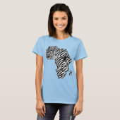 Zebra Print African Safari Africaの地図 Tシャツ (正面フル)