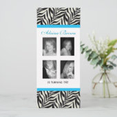 Zebra Print Birthday Partyパーソナライズされたの招待 招待状 (スタンド正面)