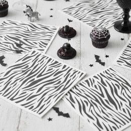 Zebra Print Black and White Party スタンダードランチョンナプキン