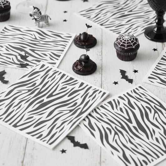 Zebra Print Black and White Party  スタンダードランチョンナプキン