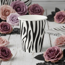 Zebra Print Black and White Party 紙コップ
