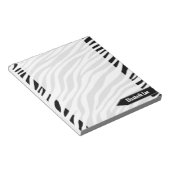 Zebra Print Black & White パーソナライズされた Notepad ノートパッド (アングル)