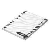 Zebra Print Black & White パーソナライズされた Notepad ノートパッド (回転)
