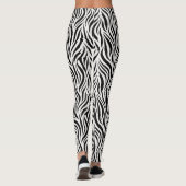 Zebra Print Black White Bold Animal Pattern レギンス (裏面)