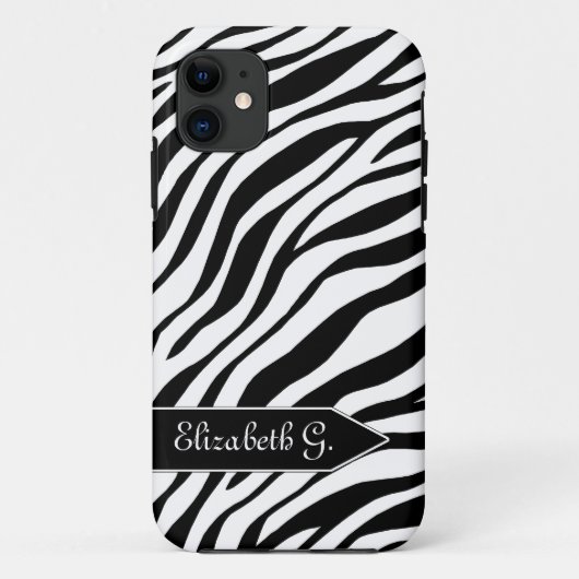 Zebra Print Black & White iPhone 5ケース Case-Mate iPhoneケース (裏面)