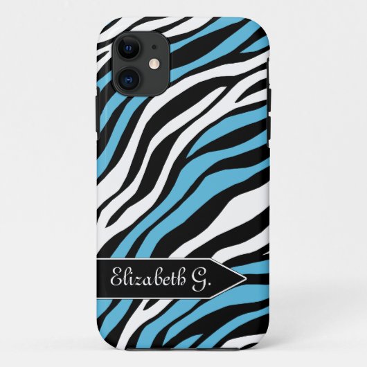 Zebra Print Blue Mix iPhone 5ケース Case-Mate iPhoneケース (裏面)