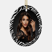 Zebra Print Custom Photo Ornament セラミックオーナメント (右)