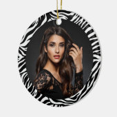 Zebra Print Custom Photo Ornament セラミックオーナメント (左)