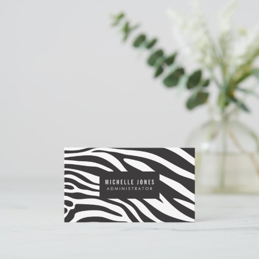 Zebra Print Designer Stylist名刺 名刺 (スタンド正面)