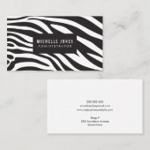 Zebra Print Designer Stylist名刺 名刺 (正面/裏面)