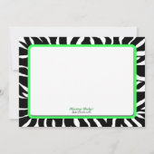 Zebra Print Green Birth Announcements 案内状 (裏面)