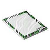 Zebra Print Green Mix パーソナライズされた Notepad ノートパッド (アングル)