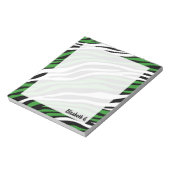 Zebra Print Green Mix パーソナライズされた Notepad ノートパッド (回転)