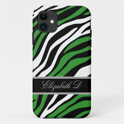 Zebra Print Mix Green iPhone 5ケース Case-Mate iPhoneケース (裏面)