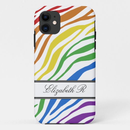 Zebra Print Mix Rainbow iPhone 5ケース Case-Mate iPhoneケース (裏面)