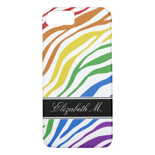 Zebra Print Mix Rainbow iPhone 7ケース Case-Mate iPhoneケース (裏面)