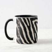 Zebra Print Mug with Custom Name マグカップ (左)