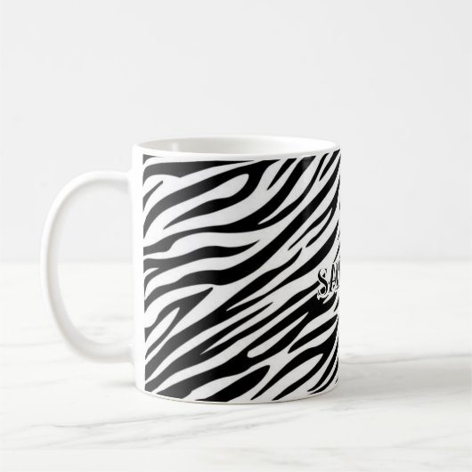 Zebra Print Mug with “Sauvage” Text コーヒーマグカップ (左)