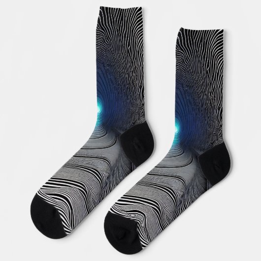 Zebra Print Optical Illusion ソックス (左)