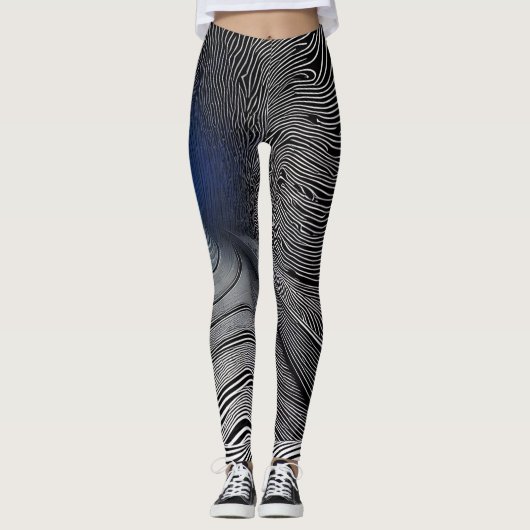 Zebra Print Optical Illusion レギンス (正面)