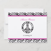 Zebra Print Peace Sign Birthday Party Invitation 招待状 (正面)