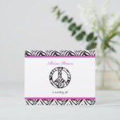 Zebra Print Peace Sign Birthday Party Invitation 招待状 (スタンド正面)