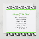 Zebra Print Peace Sign Birthday Party Invitation 招待状 (裏面)