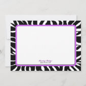 Zebra Print Purple Birth Announcements 案内状 (裏面)