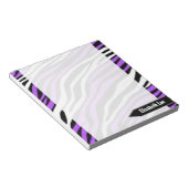 Zebra Print Purple Mix パーソナライズされた Notepad ノートパッド (アングル)