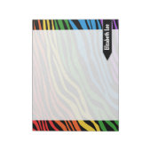 Zebra Print Rainbow Mix パーソナライズされた Notepad ノートパッド (回転)