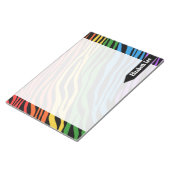 Zebra Print Rainbow Mix パーソナライズされた Notepad ノートパッド (アングル)