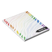 Zebra Print Rainbow Mix パーソナライズされた Notepad ノートパッド (アングル)