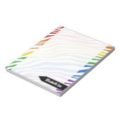 Zebra Print Rainbow Mix パーソナライズされた Notepad ノートパッド (回転)