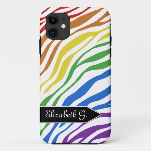 Zebra Print Rainbow Mix iPhone 5ケース Case-Mate iPhoneケース (裏面)
