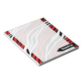 Zebra Print Red Mix パーソナライズされた Notepad ノートパッド (アングル)