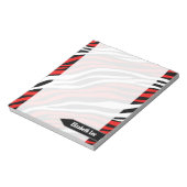 Zebra Print Red Mix パーソナライズされた Notepad ノートパッド (回転)