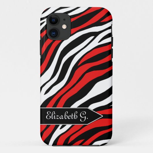 Zebra Print Red Mix iPhone 5ケース Case-Mate iPhoneケース (裏面)