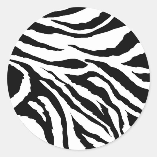 Zebra Print Round Stickers ラウンドシール (正面)